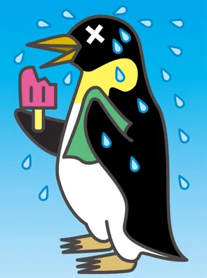 雨の中のペンギン