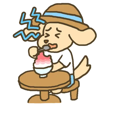 かき氷と犬