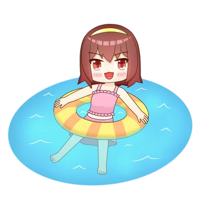 浮き輪で遊ぶ女の子