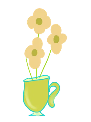 花瓶の黄色い花