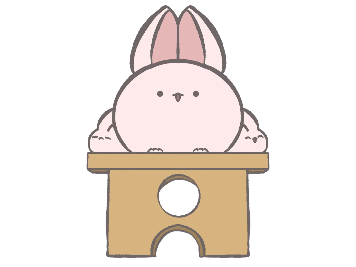 まんまるうさぎ（台の上）