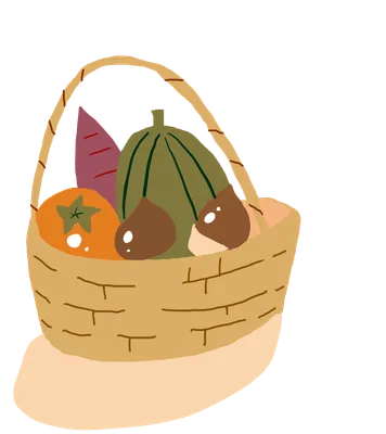 秋の味覚のかご